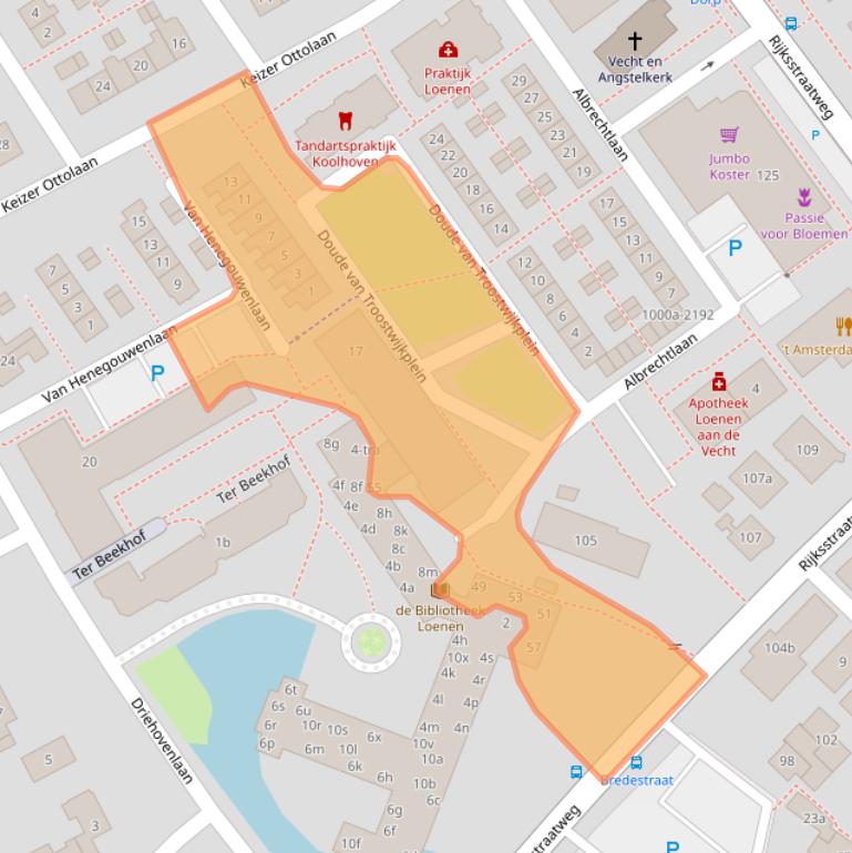 Kaart van postcodegebied 3632BC.