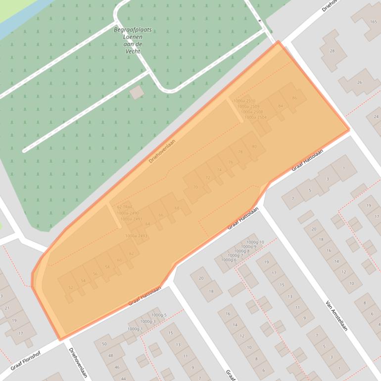 Kaart van postcodegebied 3632BM.