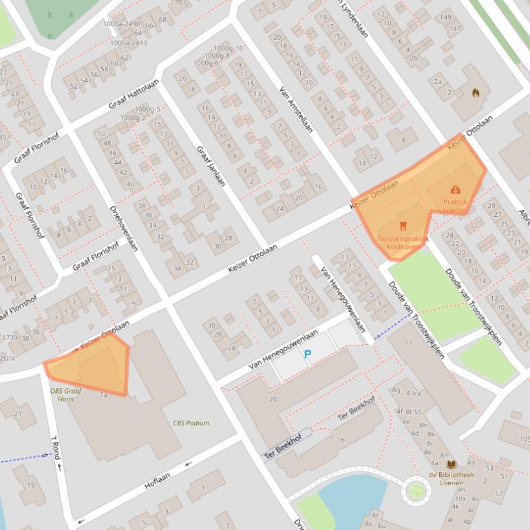 Kaart van postcodegebied 3632BV.