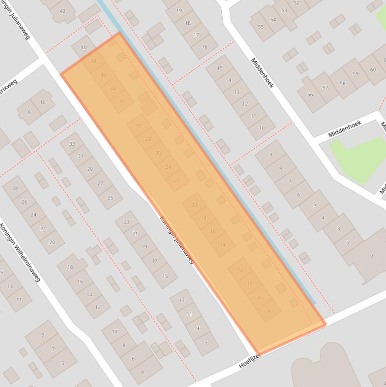 Kaart van postcodegebied 3632EE.