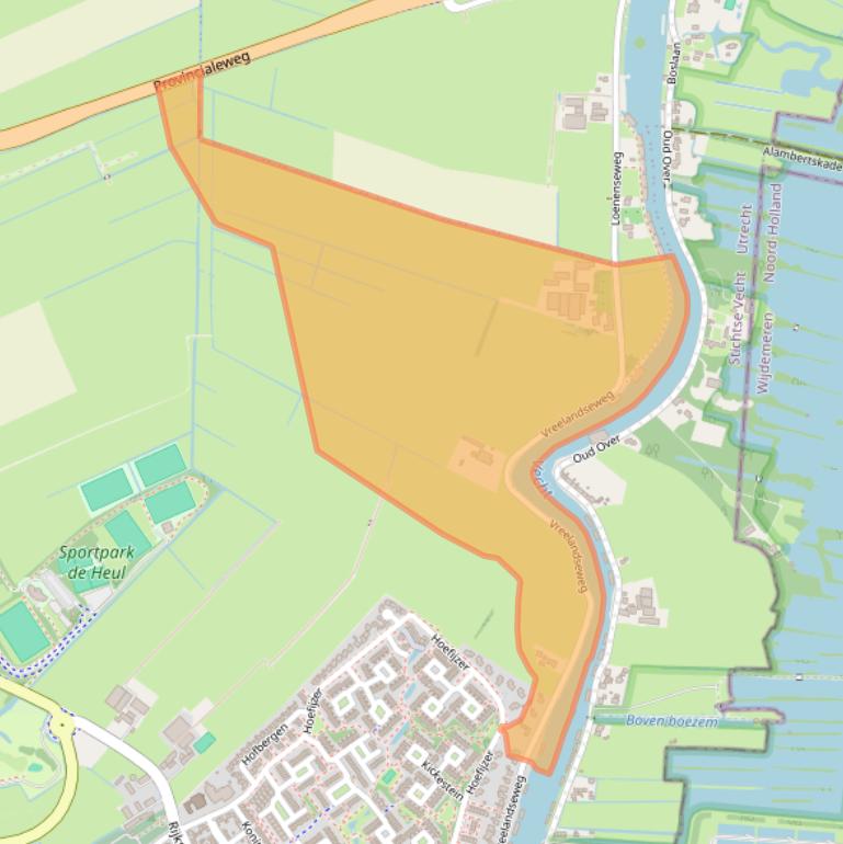 Kaart van postcodegebied 3632ER.