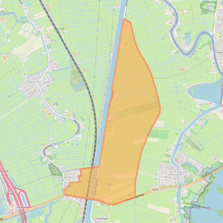 Kaart van postcodegebied 3632GA.