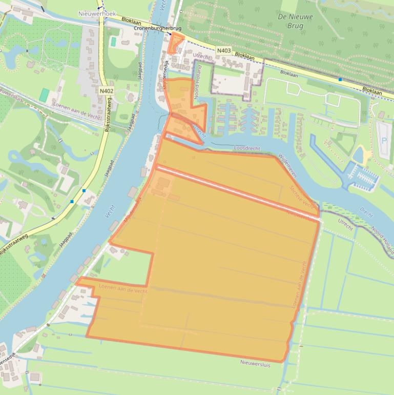 Kaart van postcodegebied 3632NT.