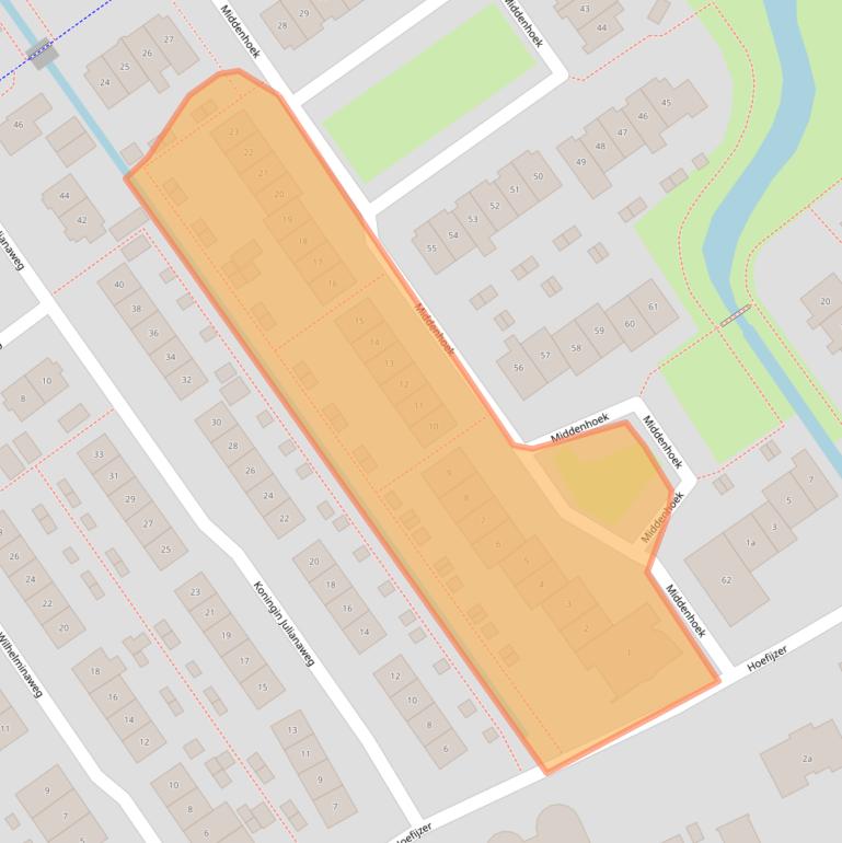 Kaart van postcodegebied 3632TA.