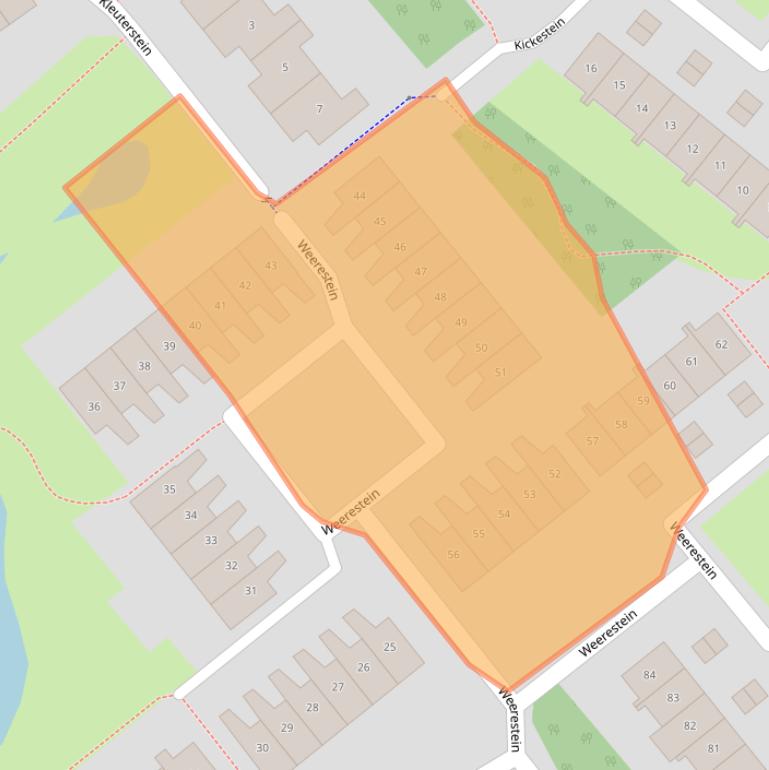 Kaart van postcodegebied 3632WX.