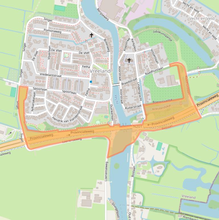 Kaart van postcodegebied 3633AA.
