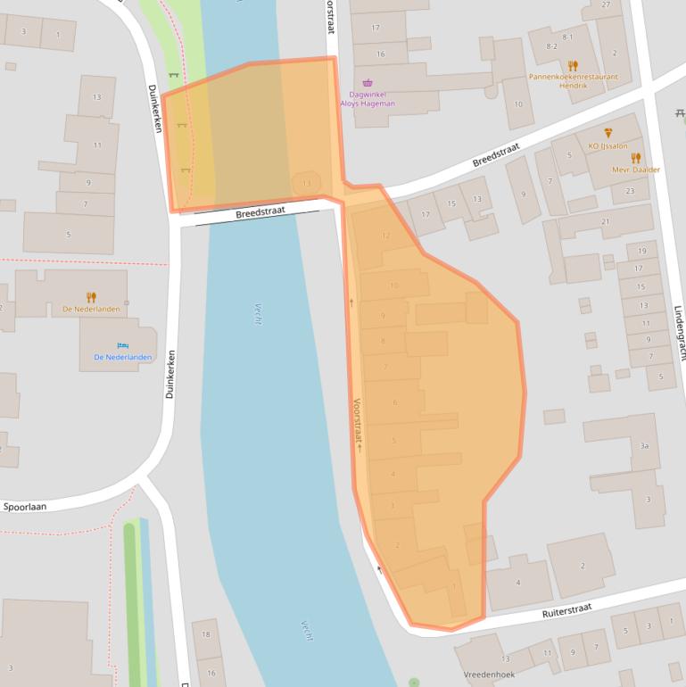 Kaart van postcodegebied 3633BA.