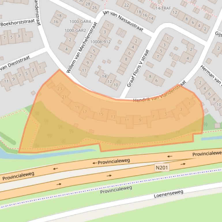 Kaart van postcodegebied 3633CG.