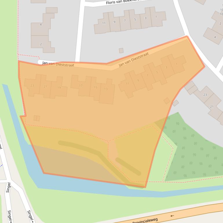 Kaart van postcodegebied 3633CL.