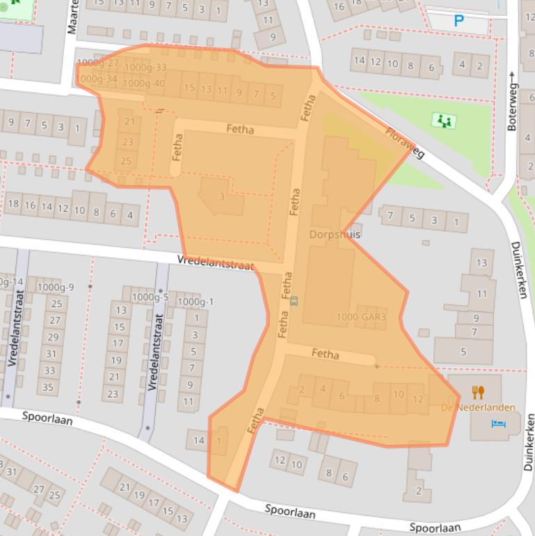 Kaart van postcodegebied 3633CT.