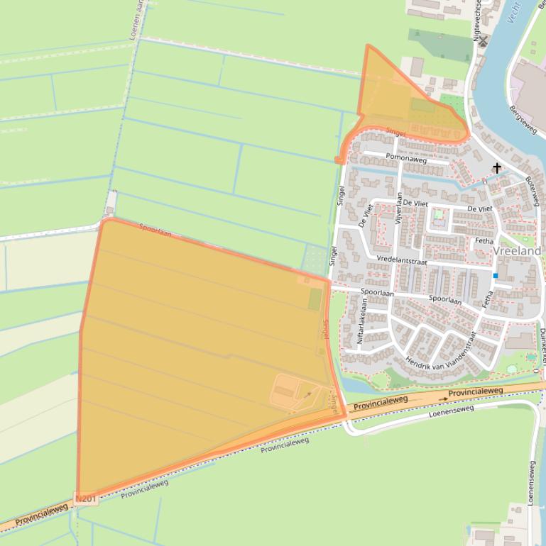 Kaart van postcodegebied 3633CW.