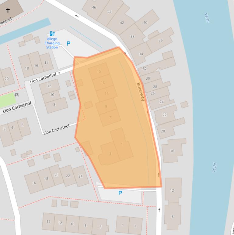 Kaart van postcodegebied 3633EP.