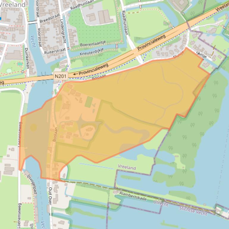 Kaart van postcodegebied 3633VZ.