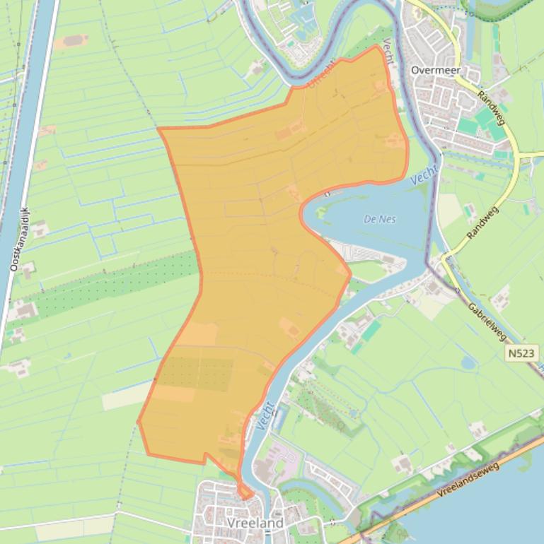 Kaart van postcodegebied 3633XR.