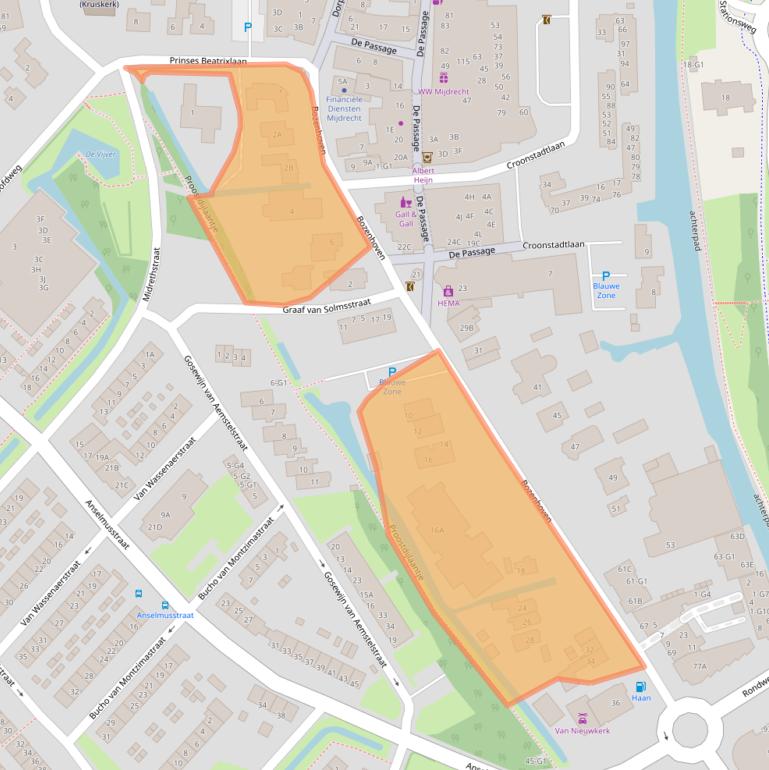 Kaart van postcodegebied 3641AG.