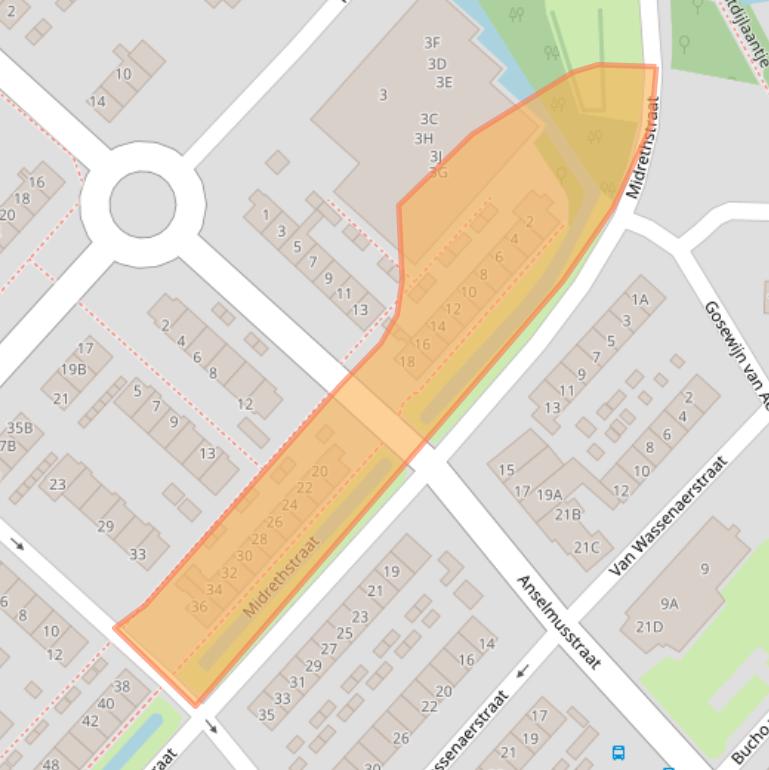 Kaart van postcodegebied 3641CD.