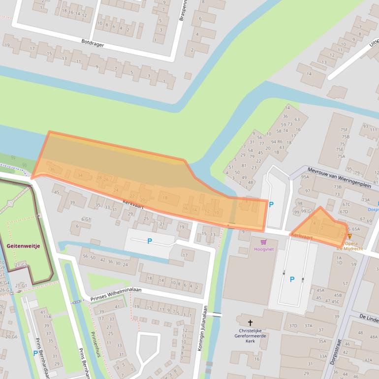 Kaart van postcodegebied 3641EP.