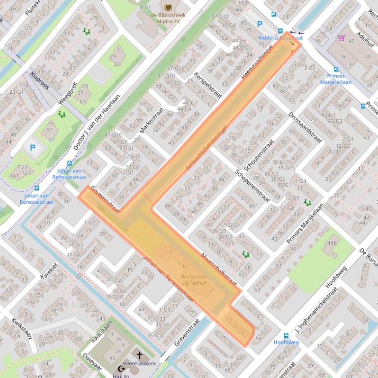 Kaart van postcodegebied 3641KN.