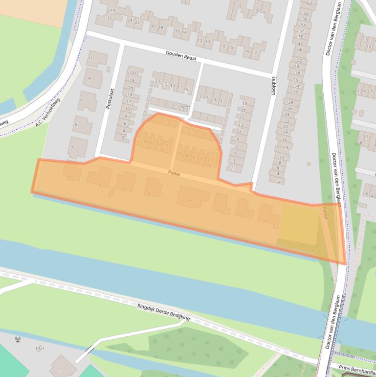 Kaart van postcodegebied 3641NA.