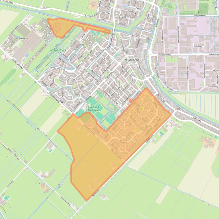 Kaart van postcodegebied 3642.