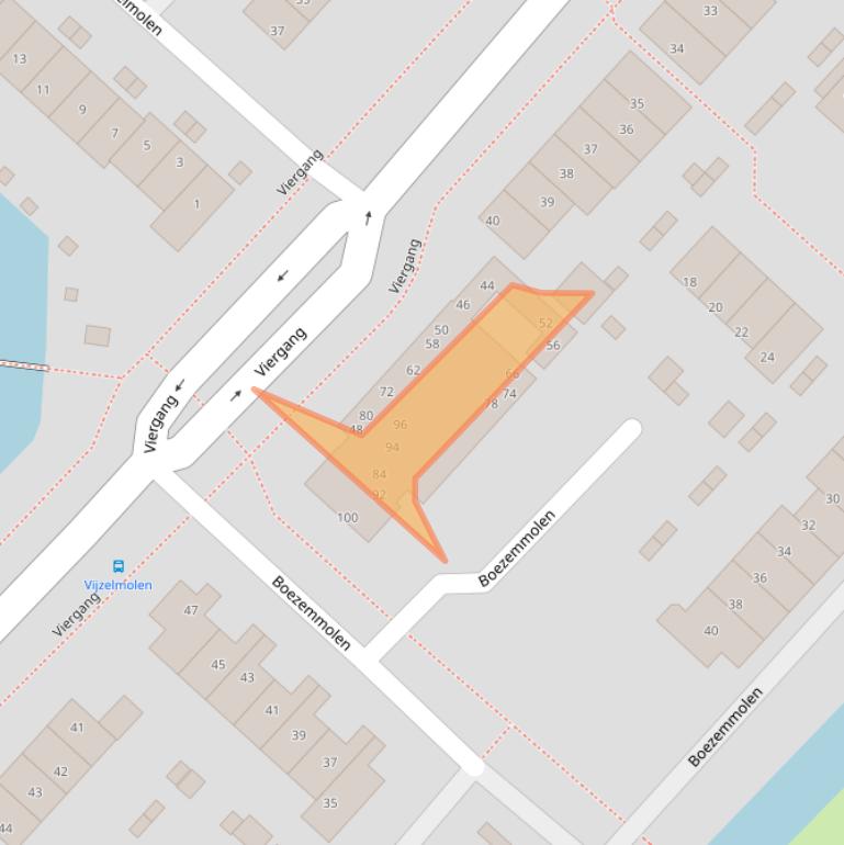 Kaart van postcodegebied 3642BE.