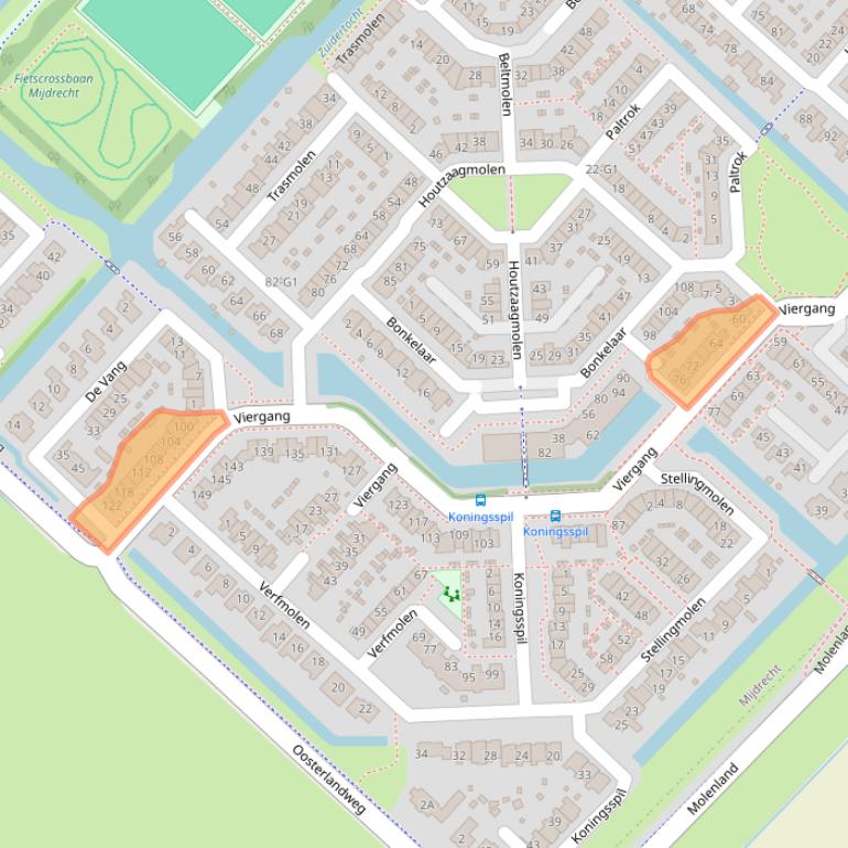 Kaart van postcodegebied 3642CW.