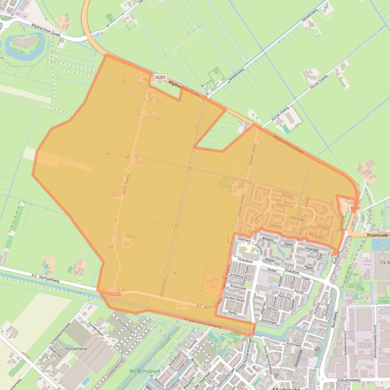 Kaart van postcodegebied 3643.