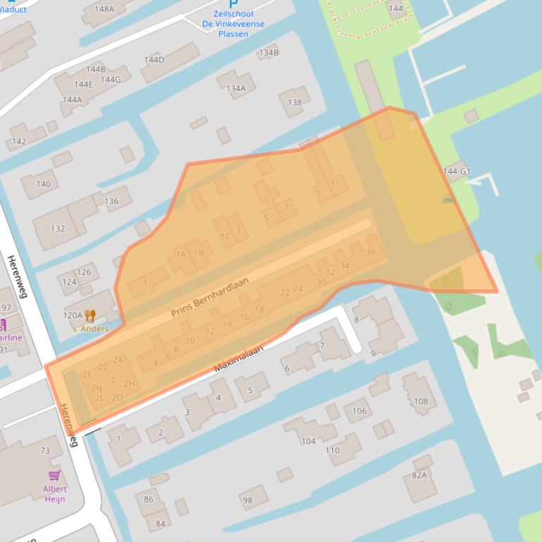 Kaart van postcodegebied 3645DD.