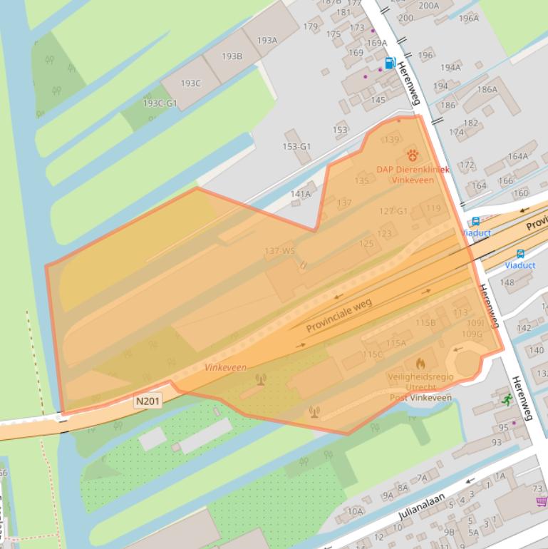 Kaart van postcodegebied 3645DJ.