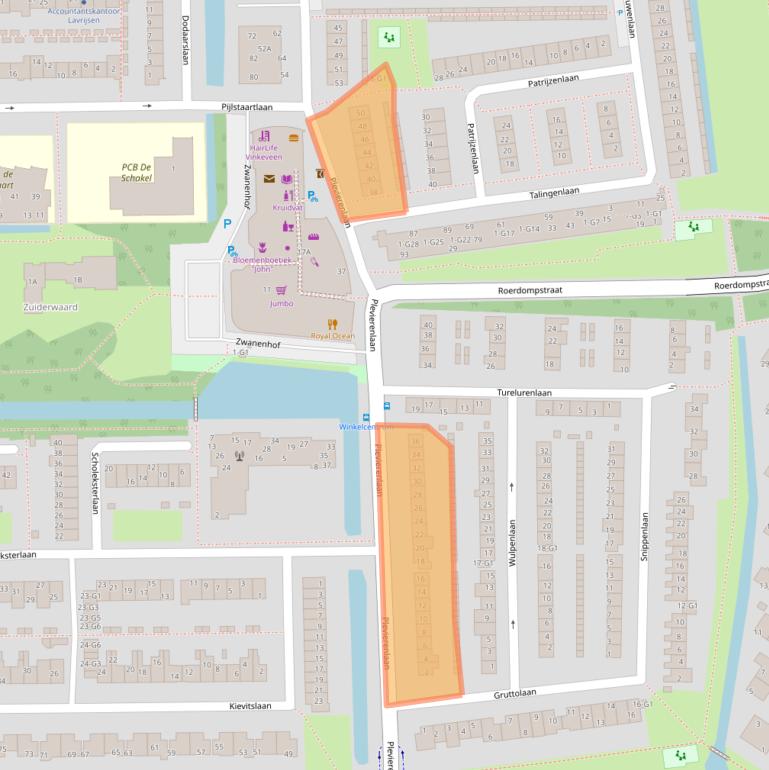 Kaart van postcodegebied 3645GP.