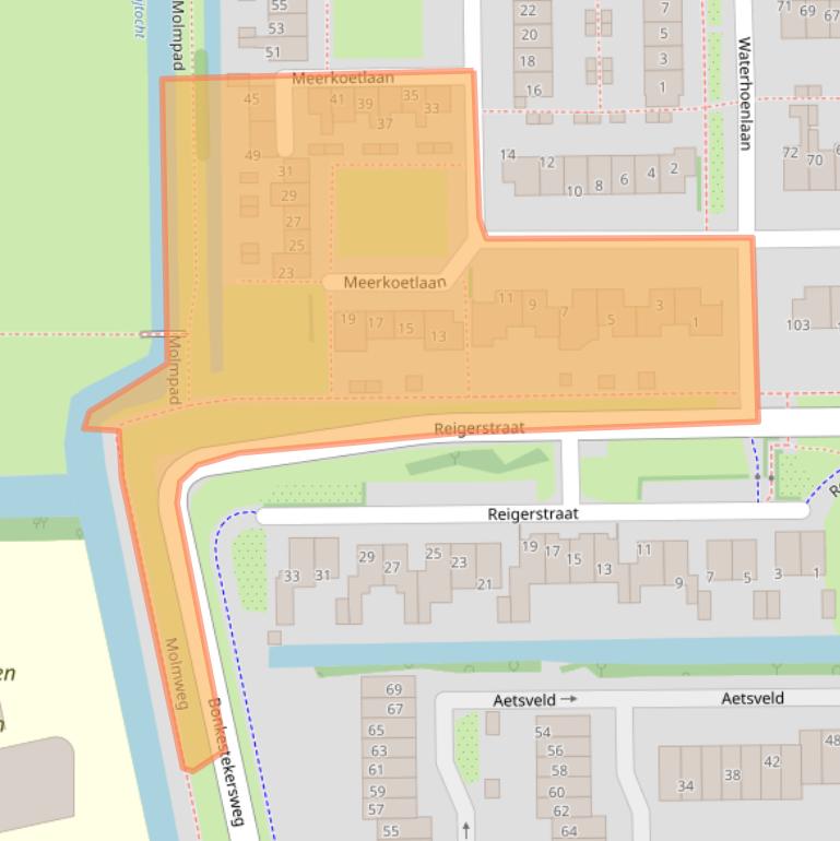 Kaart van postcodegebied 3645JJ.