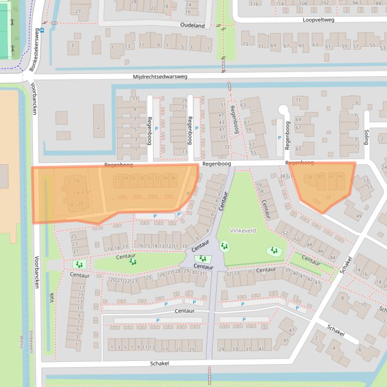 Kaart van postcodegebied 3645SE.