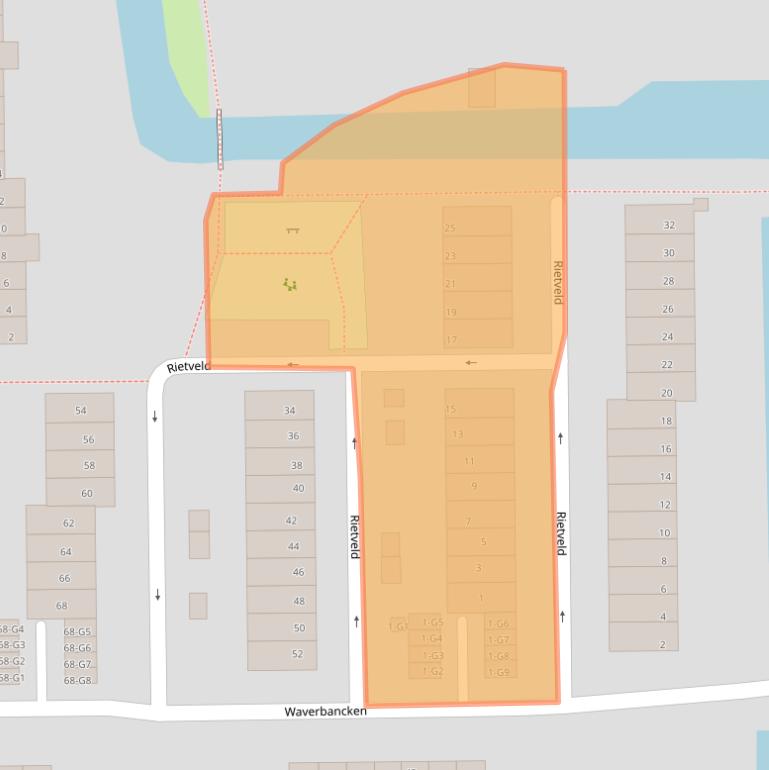 Kaart van postcodegebied 3645XG.