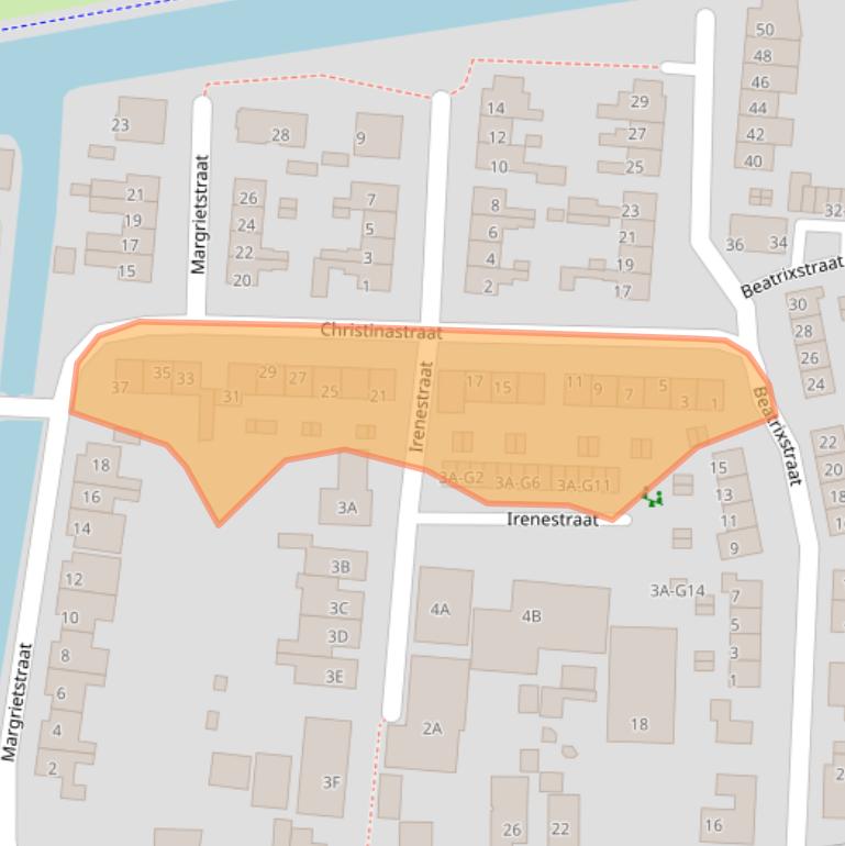 Kaart van postcodegebied 3648BA.