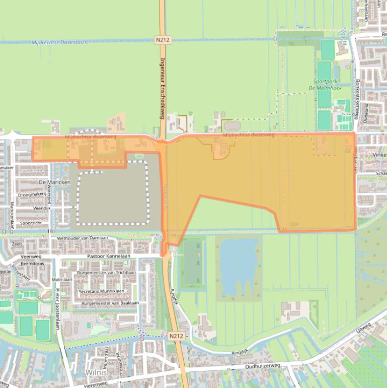 Kaart van postcodegebied 3648BR.