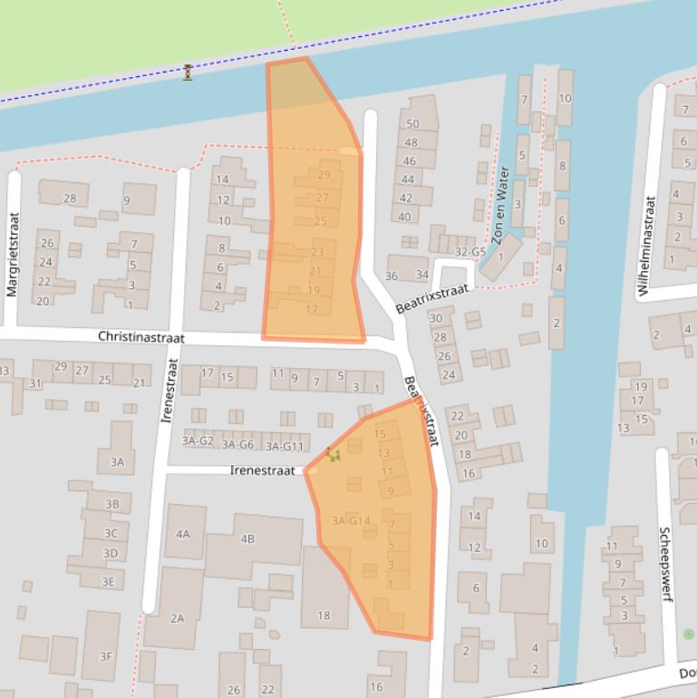 Kaart van postcodegebied 3648BW.