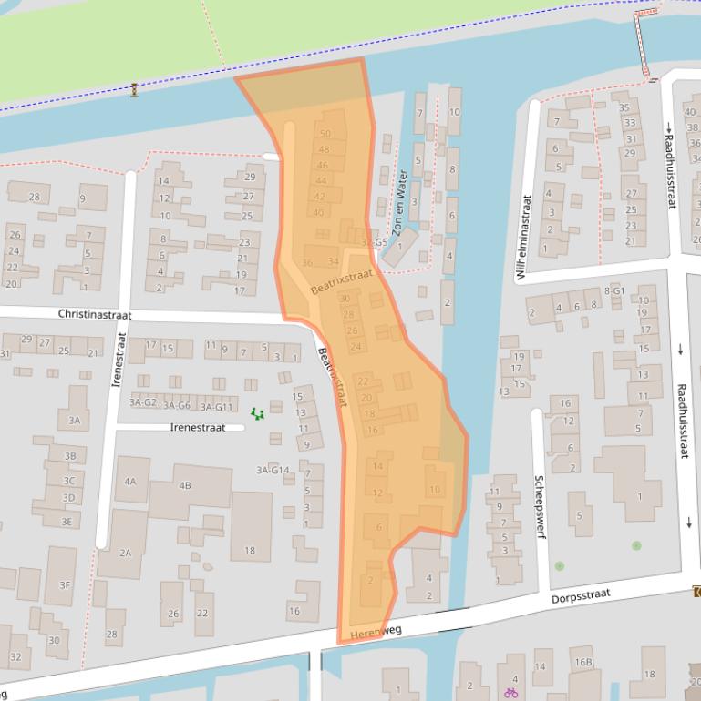 Kaart van postcodegebied 3648BX.