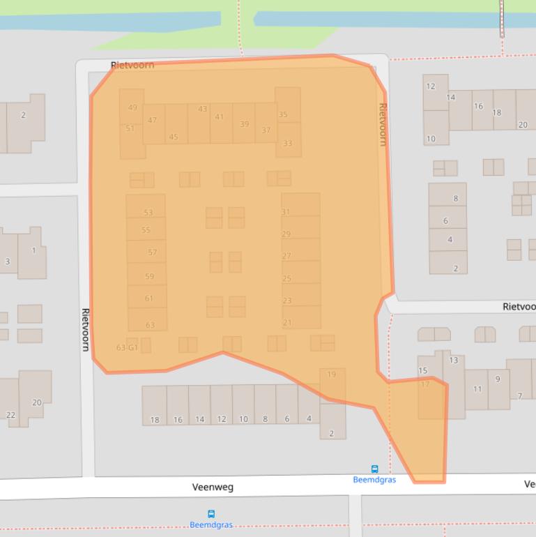 Kaart van postcodegebied 3648HJ.