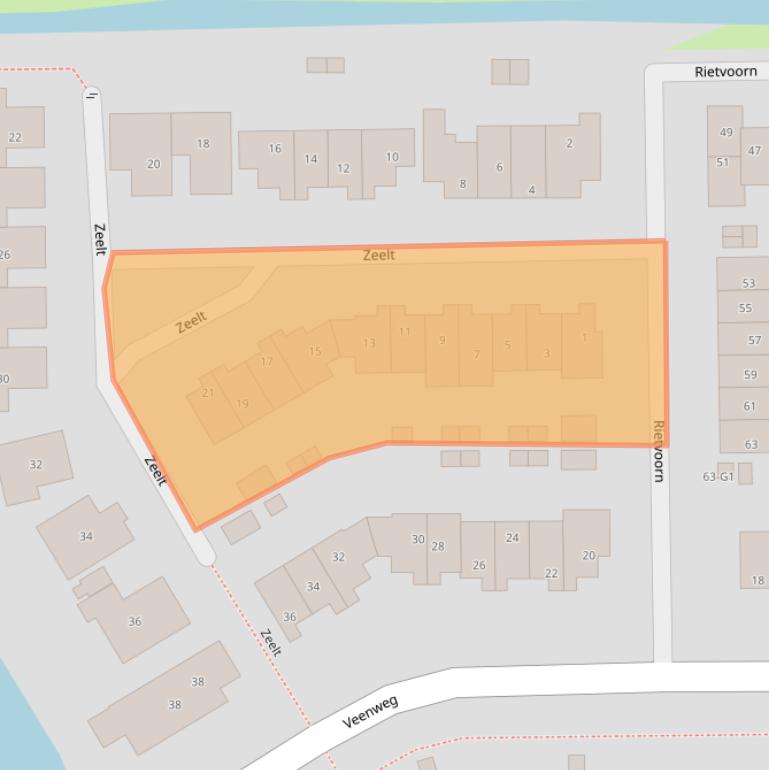 Kaart van postcodegebied 3648HK.