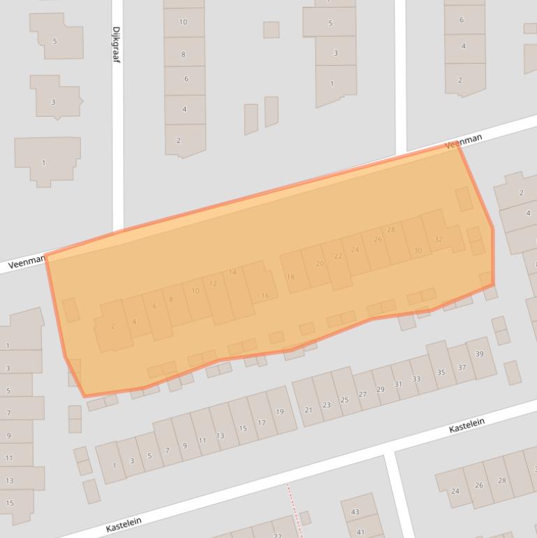 Kaart van postcodegebied 3648KT.