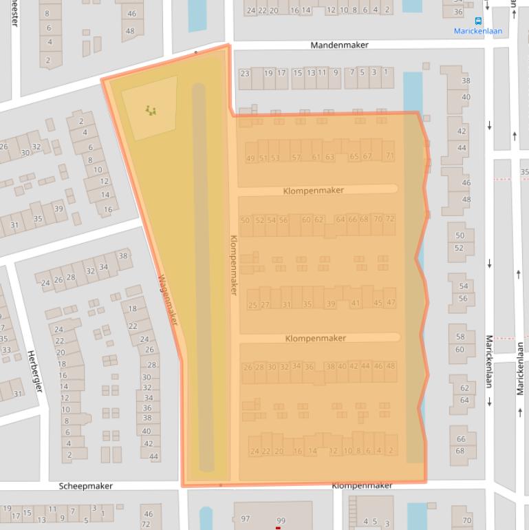 Kaart van postcodegebied 3648LB.