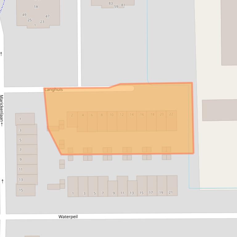 Kaart van postcodegebied 3648LG.