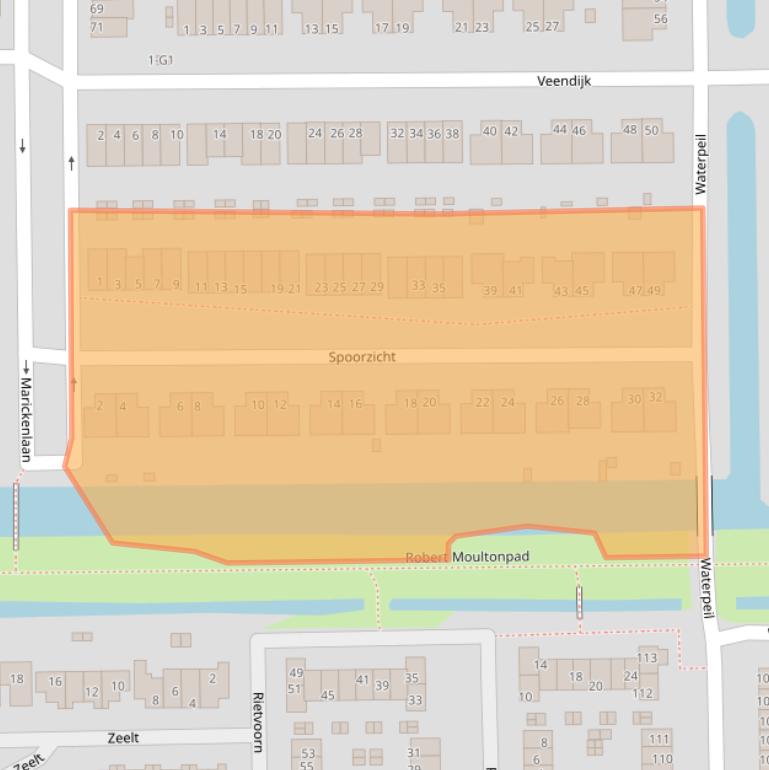 Kaart van postcodegebied 3648LP.