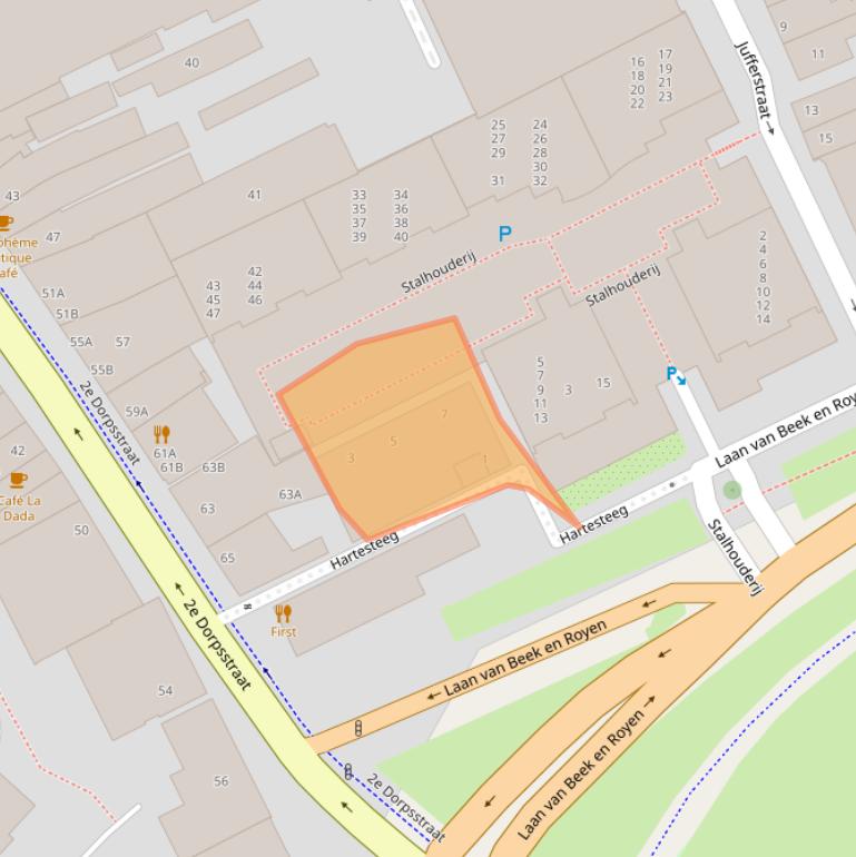 Kaart van postcodegebied 3701AC.