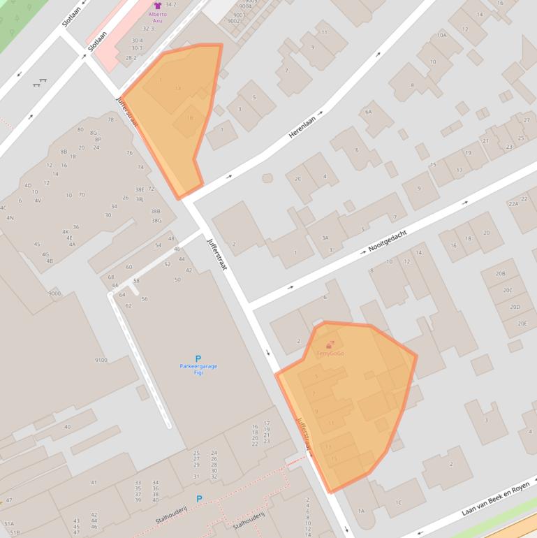 Kaart van postcodegebied 3701AD.