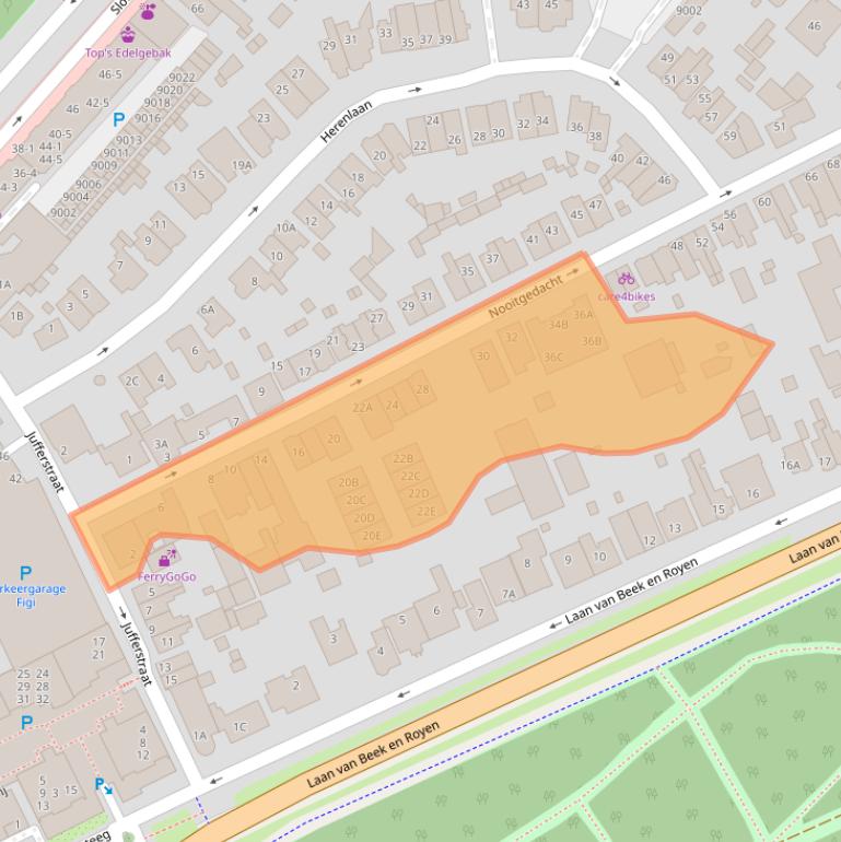 Kaart van postcodegebied 3701AN.