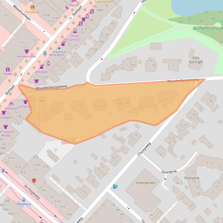 Kaart van postcodegebied 3701BB.