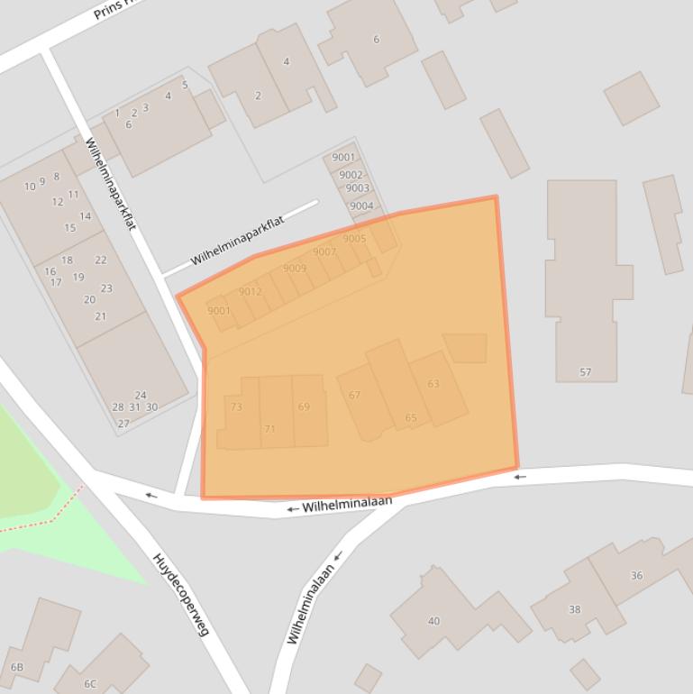 Kaart van postcodegebied 3701BH.