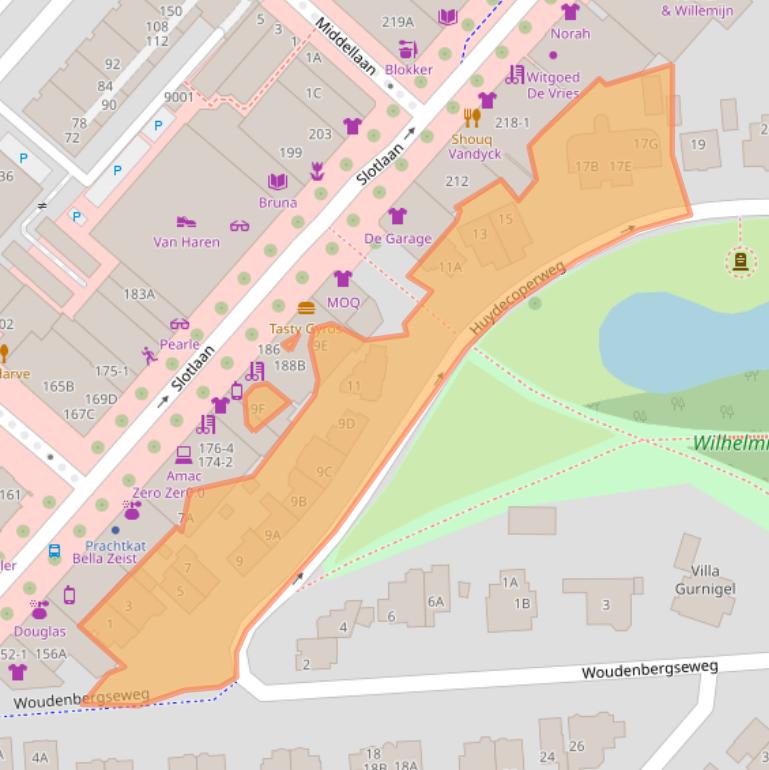 Kaart van postcodegebied 3701BP.