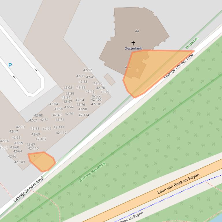 Kaart van postcodegebied 3701BT.